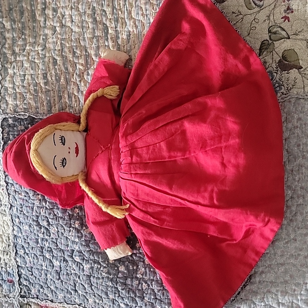 Vintage Tipsy Topsy Reversible Red Riding Hood Grandma Wolf Doll - Picture 2 of 12